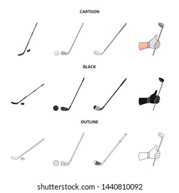 Isolated object of and stick sign. Set of and golf vector icon for stock.