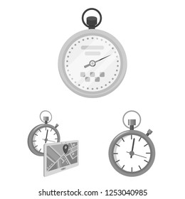 Isolated object of stopwatch and watch sign. Set of stopwatch and stop stock vector illustration.