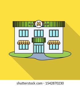 Isolated object of store and shop sign. Graphic of store and supermarket vector icon for stock.