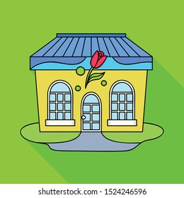 Isolated object of store and window icon. Web element of store and glass vector icon for stock.