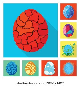 Isolated object  story and big icon. Set  story and prehistoric stock vector illustration.