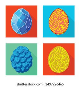 Isolated object of story and big icon. Set of story and prehistoric stock vector illustration.