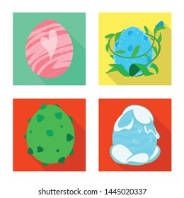 Isolated object of story and big icon. Set of story and prehistoric vector icon for stock.