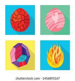 Isolated object of story and big icon. Set of story and prehistoric vector icon for stock.