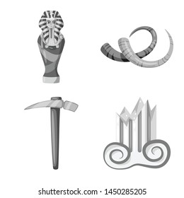 Isolated object of story and discovery icon. Set of story and items stock vector illustration.