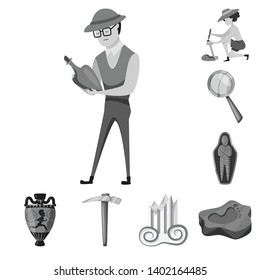 Isolated object of story and discovery logo. Collection of story and items stock vector illustration.