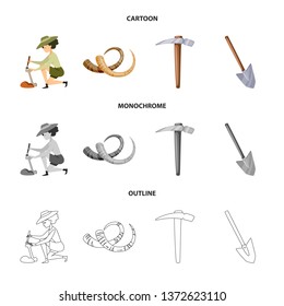 Isolated object of story and items icon. Collection of story and attributes  stock vector illustration.
