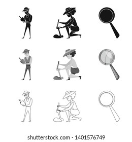 Isolated object of story and items icon. Collection of story and attributes  stock symbol for web.