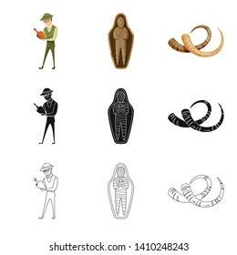 Isolated object of story and items icon. Collection of story and attributes  stock vector illustration.