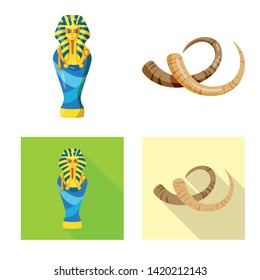 Isolated object of story and items icon. Set of story and attributes  stock vector illustration.