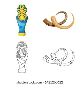 Isolated object of story and items icon. Collection of story and attributes  vector icon for stock.