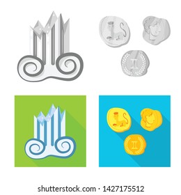 Isolated object of story and items icon. Set of story and attributes stock vector illustration.
