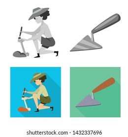Isolated object of story and items icon. Collection of story and attributes stock vector illustration.