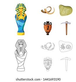 Isolated object of story and items icon. Set of story and attributes vector icon for stock.