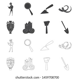 Isolated object of story and items icon. Collection of story and attributes vector icon for stock.