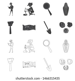 Isolated object of story and items icon. Set of story and attributes stock vector illustration.