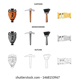 Isolated object of story and items icon. Collection of story and attributes vector icon for stock.