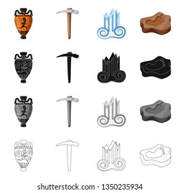 Isolated object of story and items logo. Collection of story and attributes  stock vector illustration.