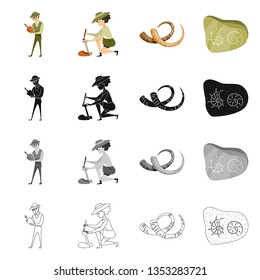 Isolated object of story and items logo. Set of story and attributes  stock vector illustration.