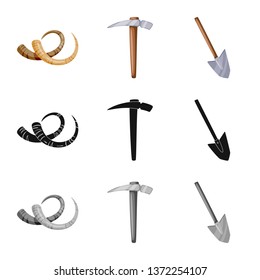 Isolated object of story and items logo. Collection of story and attributes  stock symbol for web.