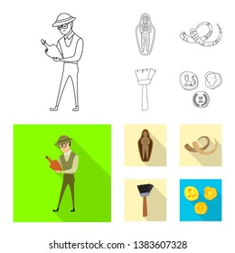 Isolated object of story and items logo. Collection of story and attributes  vector icon for stock.
