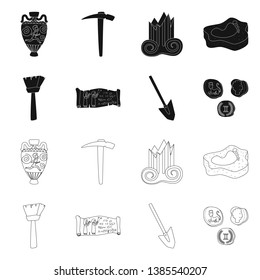 Isolated object of story and items logo. Set of story and attributes  vector icon for stock.