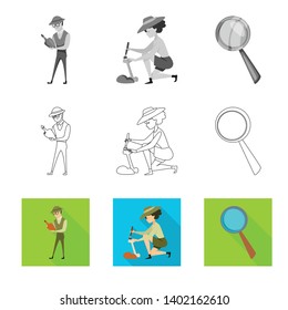 Isolated object of story and items logo. Collection of story and attributes  stock symbol for web.