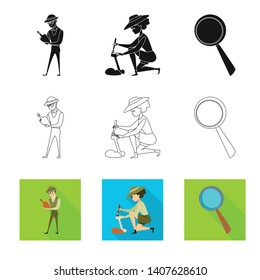Isolated object of story and items logo. Collection of story and attributes  stock vector illustration.