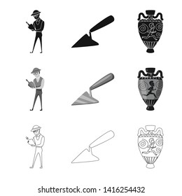 Isolated object of story and items logo. Set of story and attributes  stock vector illustration.