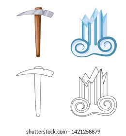 Isolated object of story and items logo. Set of story and attributes  stock vector illustration.