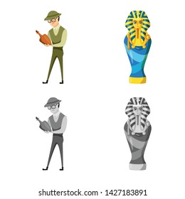 Isolated object of story and items logo. Set of story and attributes stock symbol for web.