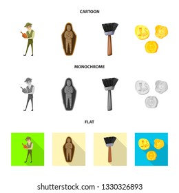 Isolated object of story and items sign. Set of story and attributes  stock vector illustration.