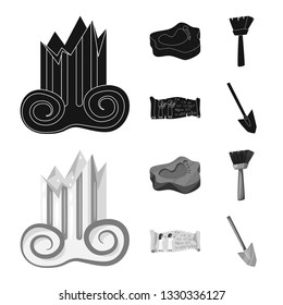 Isolated object of story and items sign. Set of story and attributes  stock vector illustration.