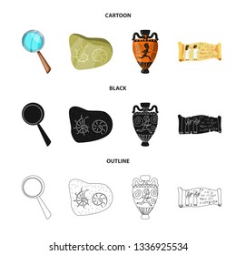 Isolated object of story and items sign. Set of story and attributes  stock symbol for web.