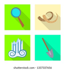 Isolated object of story and items sign. Collection of story and attributes  stock vector illustration.