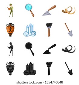 Isolated object of story and items sign. Collection of story and attributes  stock vector illustration.