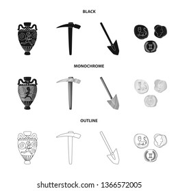 Isolated object of story and items sign. Set of story and attributes  stock vector illustration.
