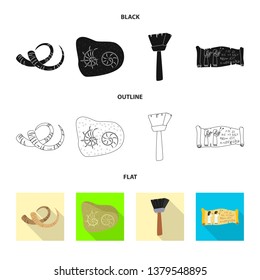 Isolated object of story and items sign. Collection of story and attributes  stock symbol for web.