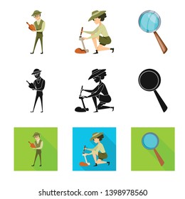 Isolated object of story and items sign. Collection of story and attributes  stock symbol for web.
