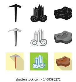 Isolated object of story and items sign. Set of story and attributes  stock vector illustration.