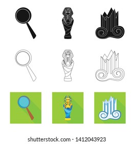 Isolated object of story and items sign. Collection of story and attributes  vector icon for stock.