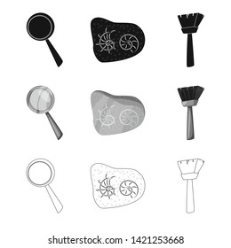 Isolated object of story and items sign. Collection of story and attributes  vector icon for stock.
