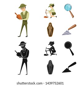 Isolated object of story and items sign. Set of story and attributes stock symbol for web.