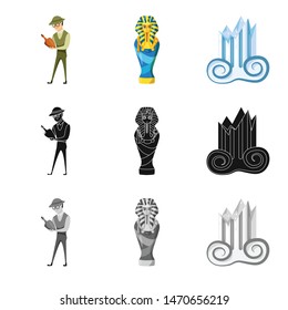 Isolated object of story and items sign. Collection of story and attributes stock vector illustration.