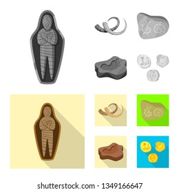 Isolated object of story and items symbol. Collection of story and attributes  vector icon for stock.