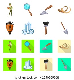 Isolated object of story and items symbol. Collection of story and attributes  stock vector illustration.