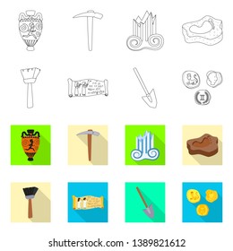Isolated object of story and items symbol. Set of story and attributes  stock vector illustration.