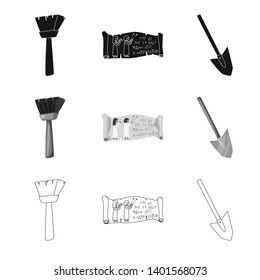 Isolated object of story and items symbol. Set of story and attributes  vector icon for stock.