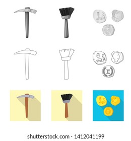 Isolated object of story and items symbol. Collection of story and attributes  vector icon for stock.