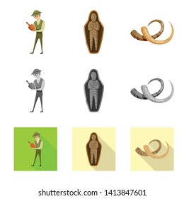 Isolated object of story and items symbol. Set of story and attributes  stock vector illustration.